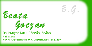 beata goczan business card